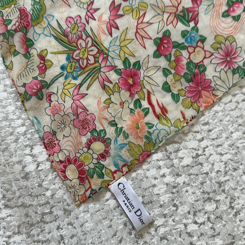 Authentic Vintage Christian Dior Silk Scarf - Picture 2 of 9